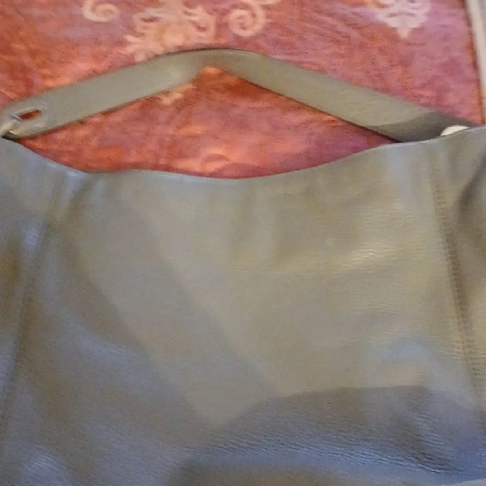 Elegant Gray Leather Women's Bag